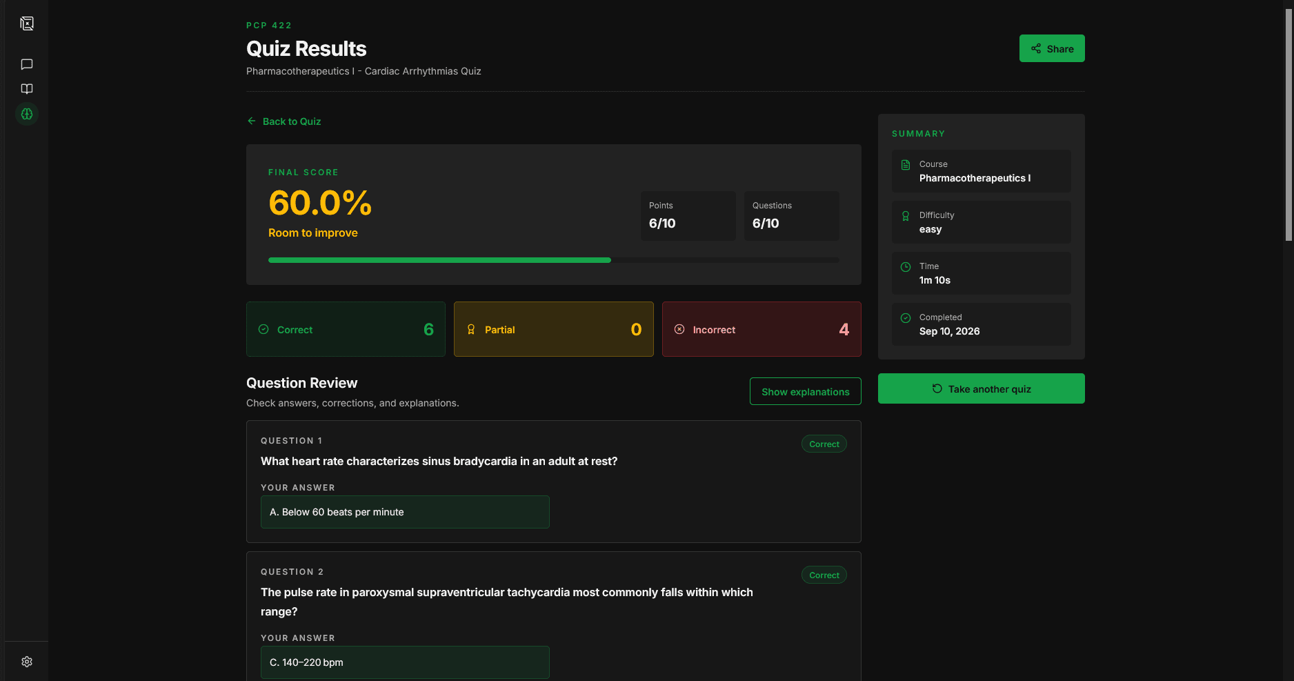 Detailed Performance & Question Review