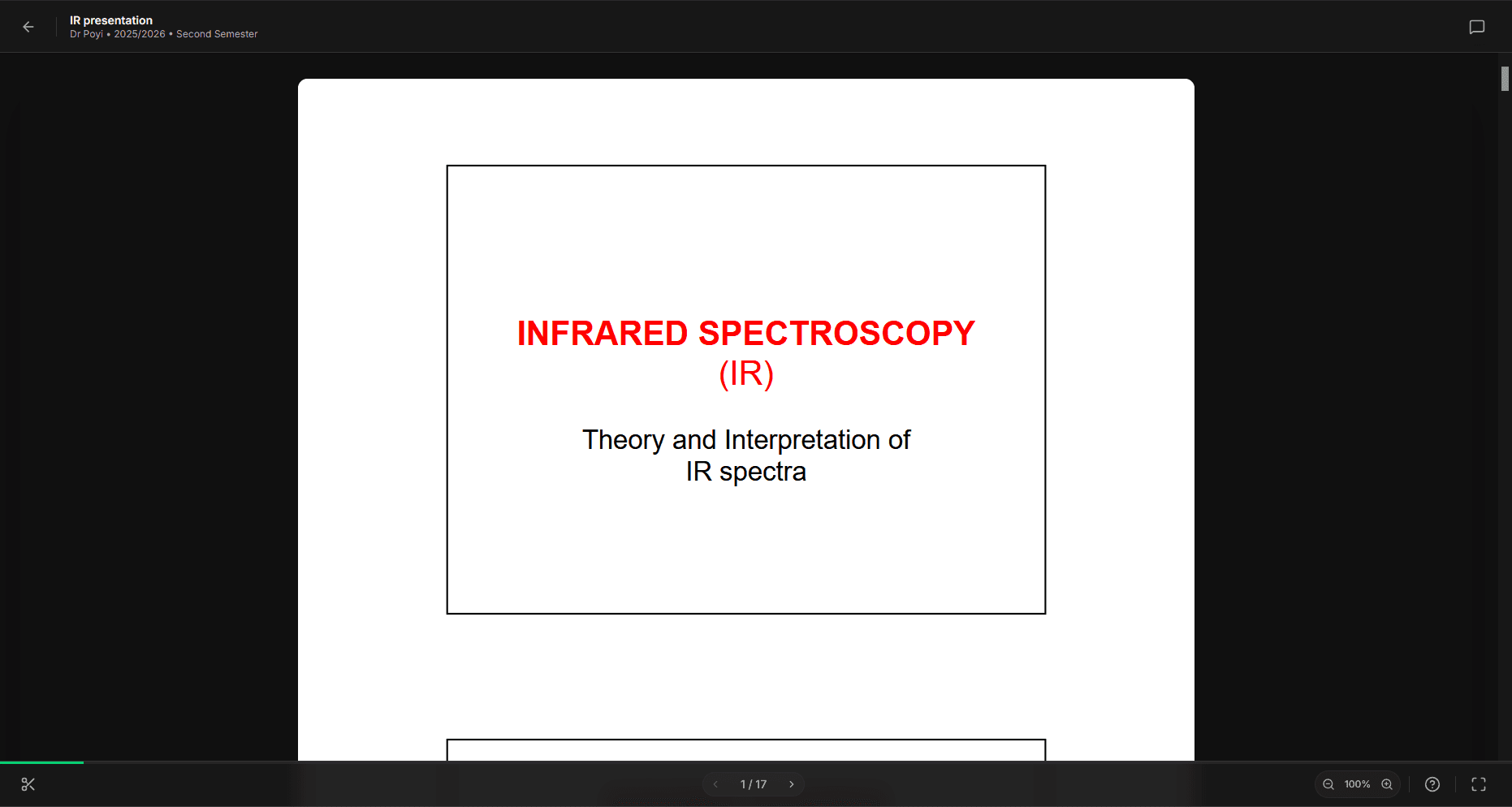 Full Lecture Presentation View